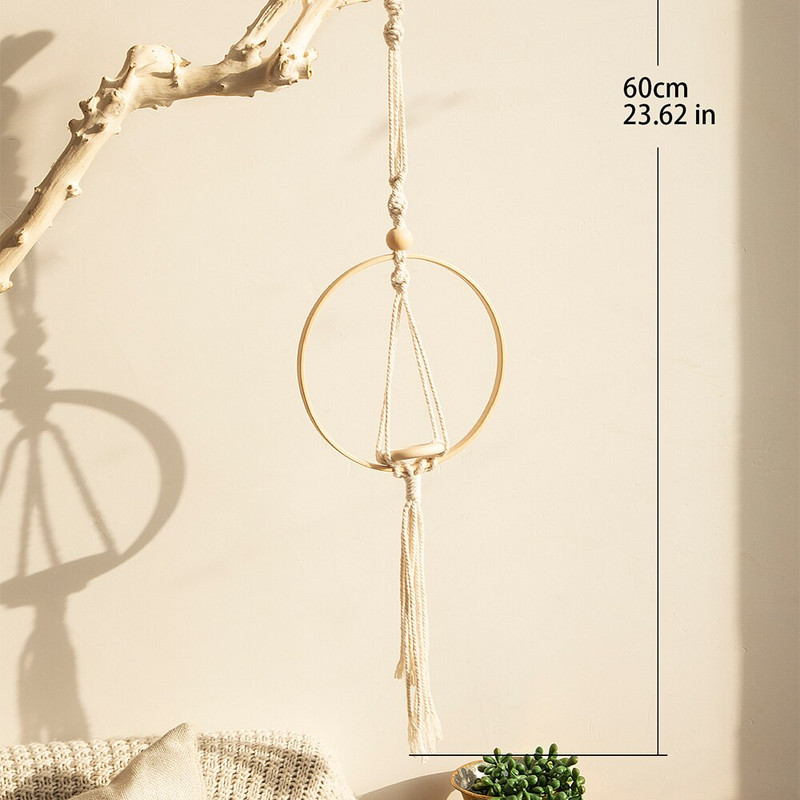 Macrame Air agățat Ghivece de flori Boho Decor Decorativ Suport pentru plante Coș țesut Balcon Grădină Dormitor Cadou