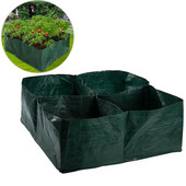 Négy rácsos PE ültetési táskák Kerti növénytermesztő zsákok Zöldség hasított ültetési táskák Zöld kerti virágcserepek