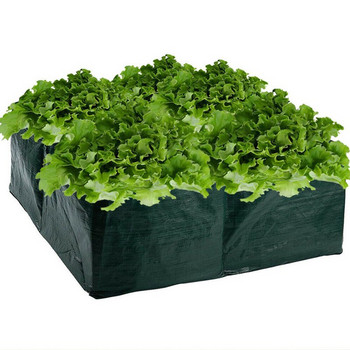 Чанти за засаждане с четири решетки PE Чанти за отглеждане на градински растения Раздвоена торба за засаждане на зеленчуци Зелена растяща градинска саксия