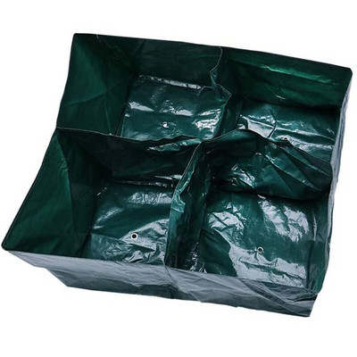 Négy rácsos PE ültetési táskák Kerti növénytermesztő zsákok Zöldség hasított ültetési táskák Zöld kerti virágcserepek