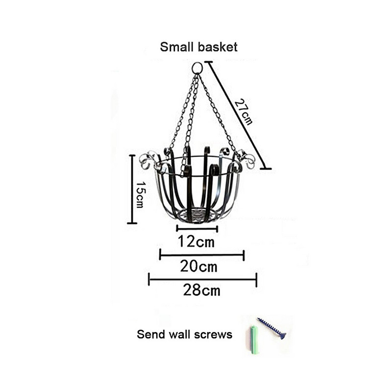 Metallist rauast seinaripp Lillepoti korv riidepuu kett rippuv istutusmasin Lillepott korv rõdu aed kodukaunistus