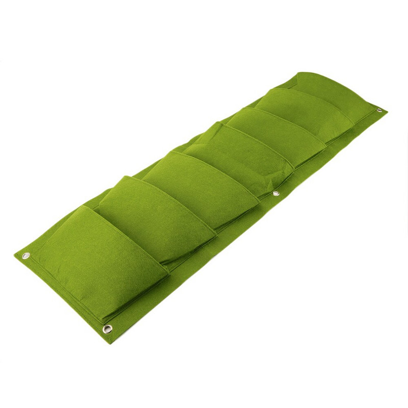 Függőleges kerti ültetőgép falra szerelhető ültető virágtermesztő táska 7 zsebes zöldséges nappali kert otthoni kellékek 100*30cm