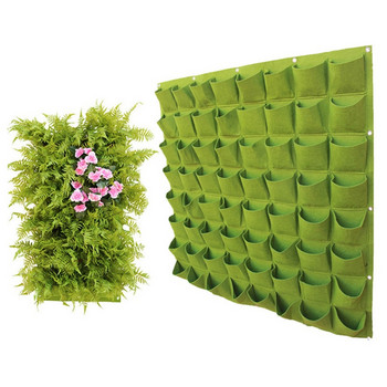 Green Vertical Grow Bag Gardening Wall Mounted Planting Flower Grow Container Τσάντες καλλιέργειας φράουλας Προμήθειες σπιτιού κήπου