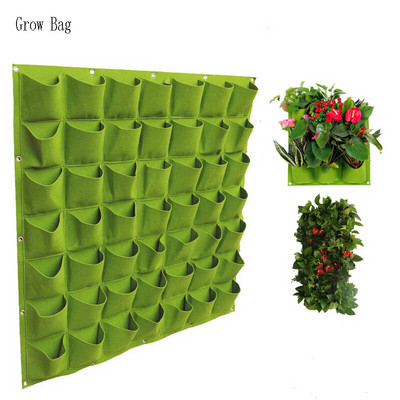 Green Vertical Grow Bag Gardening Wall Mounted Planting Flower Grow Container Τσάντες καλλιέργειας φράουλας Προμήθειες σπιτιού κήπου