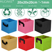 20x20x20cm storio 1 mm kvadratiniai auginimo maišeliai Ekonomiški medžiaginiai vazonai su rankenomis Sodo sodinimo konteineriai daržovėms gėlėms