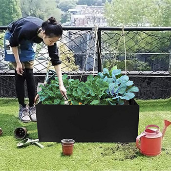 1 τεμ. υφασμάτινο κρεβάτι κήπου Ορθογώνιο φυτά Λουλούδια Λαχανικά Αναπνεύσιμο Νηπιαγωγείο Κήπος