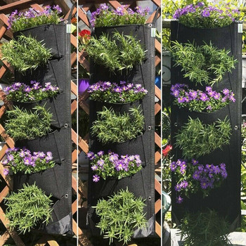 7 джоба Вертикални Suculentas Саксии за растения Градински чанти за отглеждане на стени Висящи саксии за засаждане Саксии за отглеждане на растения Консумативи за зеленчукова градина