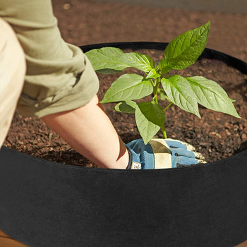 ΝΕΟ 50/80/120/130/cm Non-woven Fabric Κήπος υπερυψωμένο κρεβάτι στρογγυλό δοχείο φύτευσης Grow Bags Fabric Planter Pot For Plants Nursery