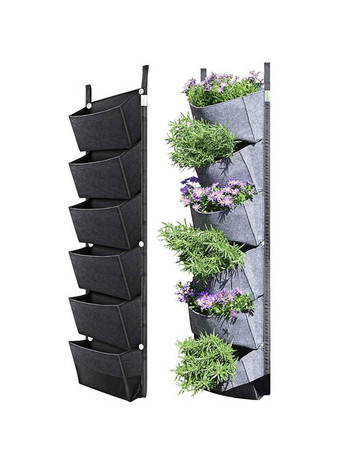 Окачена на стена торба за отглеждане на растения Саксии за цветя Без течове Вертикална сеялка за отглеждане на контейнери за домашна градина Зелено поле