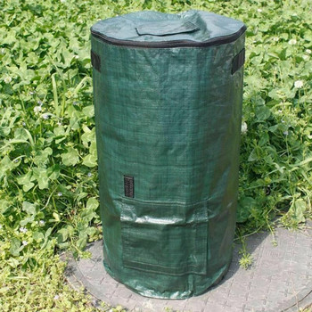 Πτυσσόμενη σακούλα κομπόστ αυλής κήπου με καπάκι Περιβαλλοντικά οργανικά απορρίμματα ζύμωσης συλλέκτης απορριμμάτων σάκοι κομποστοποίησης