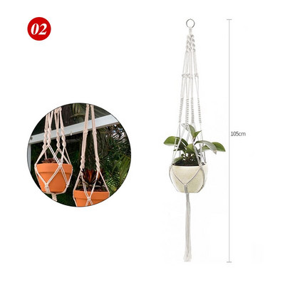 Plantă agățată Umeraș pentru plante de macrame, fabricat manual, pentru ghiveci, pentru flori, pentru decorare de perete, pentru curte, grădină, pentru agățat, coș agățat