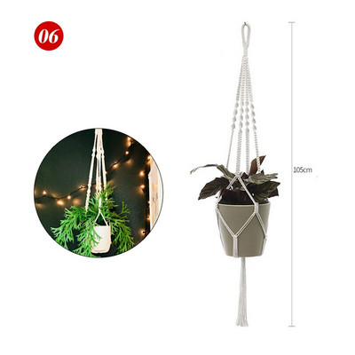 Plantă agățată Umeraș pentru plante de macrame, fabricat manual, pentru ghiveci, pentru flori, pentru decorare de perete, pentru curte, grădină, pentru agățat, coș agățat