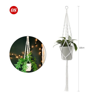Plantă agățată Umeraș pentru plante de macrame, fabricat manual, pentru ghiveci, pentru flori, pentru decorare de perete, pentru curte, grădină, pentru agățat, coș agățat