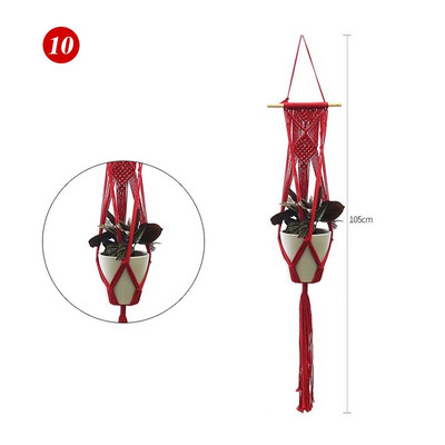 Plantă agățată Umeraș pentru plante de macrame, fabricat manual, pentru ghiveci, pentru flori, pentru decorare de perete, pentru curte, grădină, pentru agățat, coș agățat