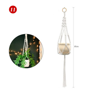 Plantă agățată Umeraș pentru plante de macrame, fabricat manual, pentru ghiveci, pentru flori, pentru decorare de perete, pentru curte, grădină, pentru agățat, coș agățat
