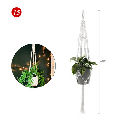 Plantă agățată Umeraș pentru plante de macrame, fabricat manual, pentru ghiveci, pentru flori, pentru decorare de perete, pentru curte, grădină, pentru agățat, coș agățat