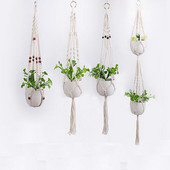 Coșuri agățate pentru plante de macrame, lucrate manual Suport pentru ghivece, balcon, curte, grădină, decorare perete, cuier pentru plante