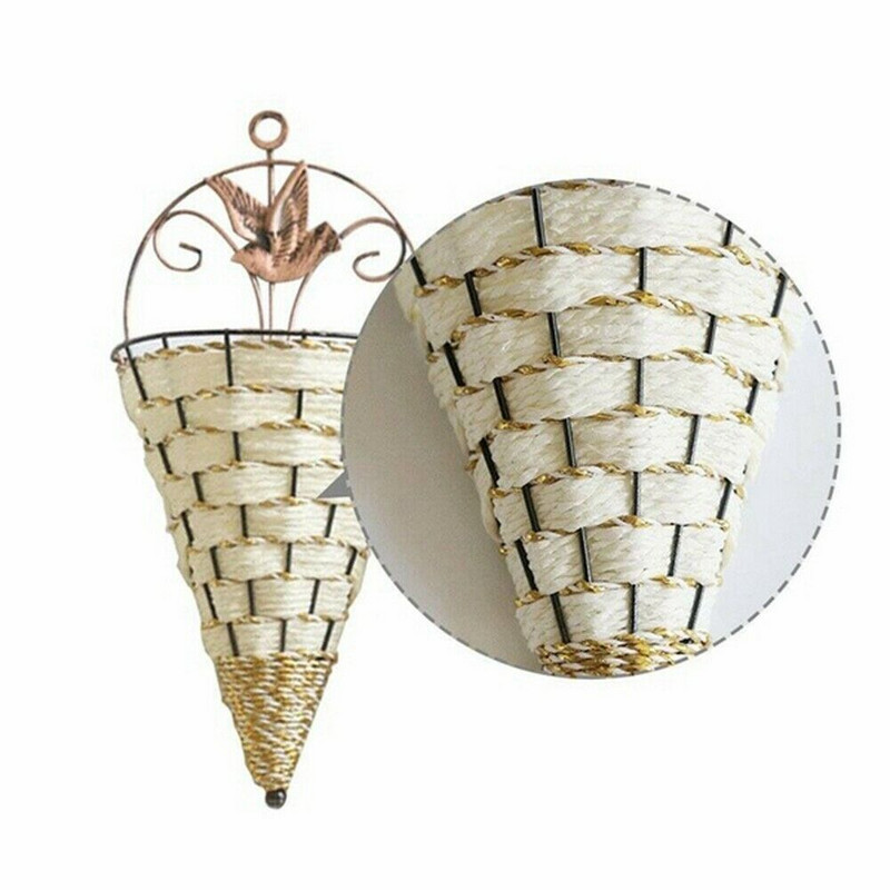 Rotangist seinale riidepuu korvid lillepotid hoidik Rõdu rippuv Dekoor Metallist taim Rippuv lillekorv Aiatarbed