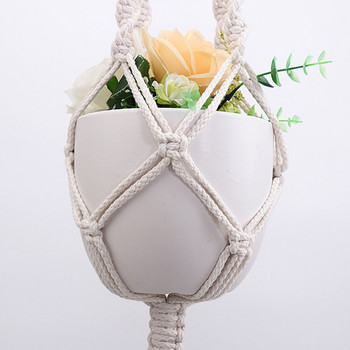 Ръчно изработена закачалка за растения от макраме Саксия за цветя Саксия Закачалка Декорация на стена Двор Градина Висяща кашпа Висяща кошница