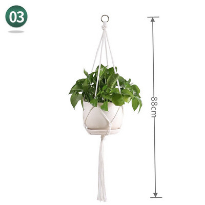 Karštas išpardavimas 100% rankų darbo makramė augalų kabykla gėlių / vazonų kabykla sienų dekoravimui apskrities sode