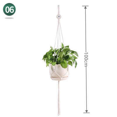 Karštas išpardavimas 100% rankų darbo makramė augalų kabykla gėlių / vazonų kabykla sienų dekoravimui apskrities sode