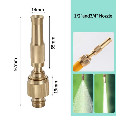 Augstspiediena pistoles sprausla ātrā savienojuma šļūtenes izsmidzināšanas smidzinātāja smidzināšanas sprausla Ūdens pistoles dārza regulējams spiediena mazgātājs dārza rīks