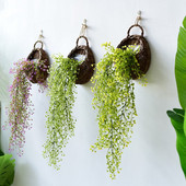 1 set coș agățat împletit răchită ratan flori de viță de vie plante jardinier practic coș de flori pastorale pentru curte