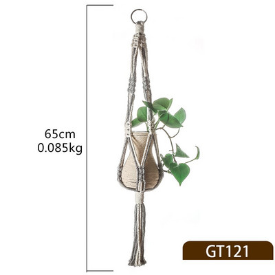 Hot Sales akasztós kosár 100%-ban kézzel készített makramé növényi akasztó virág / edényakasztó fali dekorációhoz Vountyard Garden