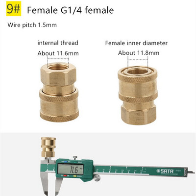Réz 1/4" nagynyomású gyorscsatlakozó autómosó adapter vízpisztoly hidraulikus csatlakozók csatlakozók kerti öntözéshez
