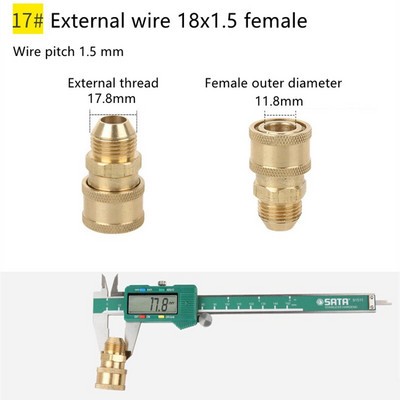 Réz 1/4" nagynyomású gyorscsatlakozó autómosó adapter vízpisztoly hidraulikus csatlakozók csatlakozók kerti öntözéshez