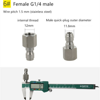 Réz 1/4" nagynyomású gyorscsatlakozó autómosó adapter vízpisztoly hidraulikus csatlakozók csatlakozók kerti öntözéshez