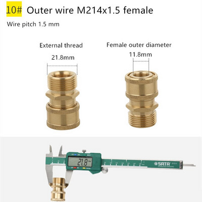 Réz 1/4" nagynyomású gyorscsatlakozó autómosó adapter vízpisztoly hidraulikus csatlakozók csatlakozók kerti öntözéshez