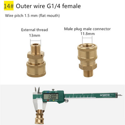 Réz 1/4" nagynyomású gyorscsatlakozó autómosó adapter vízpisztoly hidraulikus csatlakozók csatlakozók kerti öntözéshez