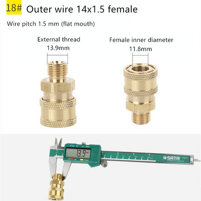 Réz 1/4" nagynyomású gyorscsatlakozó autómosó adapter vízpisztoly hidraulikus csatlakozók csatlakozók kerti öntözéshez