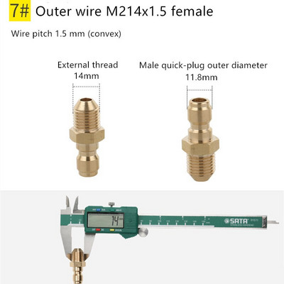 Réz 1/4" nagynyomású gyorscsatlakozó autómosó adapter vízpisztoly hidraulikus csatlakozók csatlakozók kerti öntözéshez