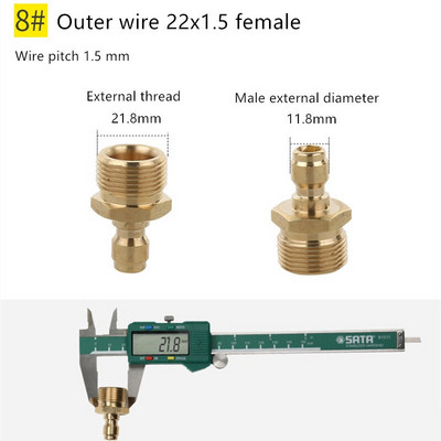Réz 1/4" nagynyomású gyorscsatlakozó autómosó adapter vízpisztoly hidraulikus csatlakozók csatlakozók kerti öntözéshez
