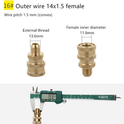 Réz 1/4" nagynyomású gyorscsatlakozó autómosó adapter vízpisztoly hidraulikus csatlakozók csatlakozók kerti öntözéshez