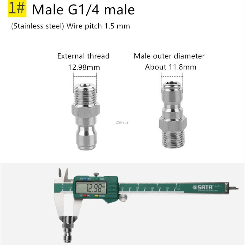 Réz 1/4" nagynyomású gyorscsatlakozó autómosó adapter vízpisztoly hidraulikus csatlakozók csatlakozók kerti öntözéshez