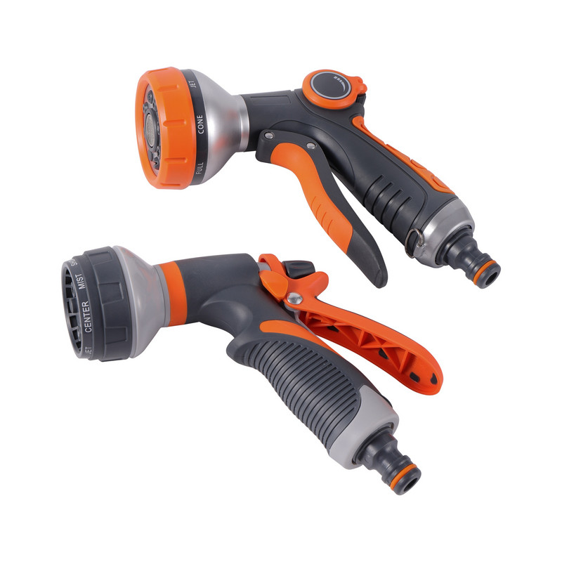 Pistol de apă durabil, reglabil, cu 8 funcții, pentru udarea gazonului, pentru spălarea mașinii, pistol de pulverizare multifuncțional, pentru ecologizarea grădinii, pistol de apă pentru irigare