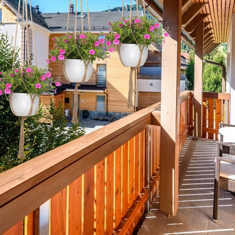 4 vnt Gėlių krepšelis Virvė Makramė Pakabinamas Pakabinamas Augalas Vazonas Augalai Kabykla Pakabinami Krepšeliai Rankų darbo Namų Sodo Balkono Dekoras