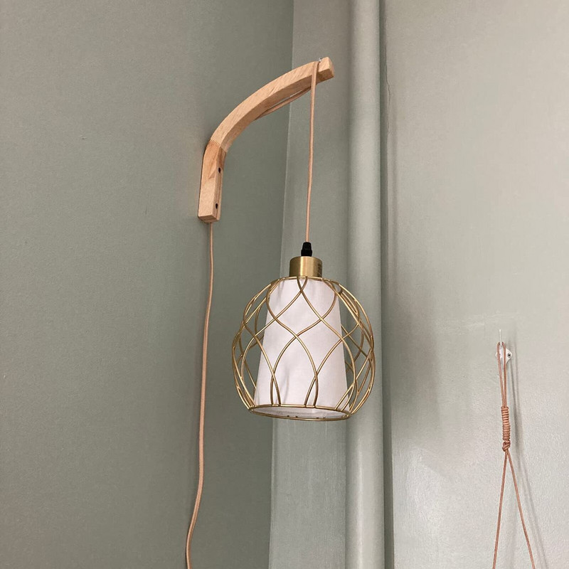 Sieninis geležinis laikiklis gėlių vazonui sodo augalų kabyklos kabliukas Šiaurės šalių namų dekoravimui su kokoso vazonu