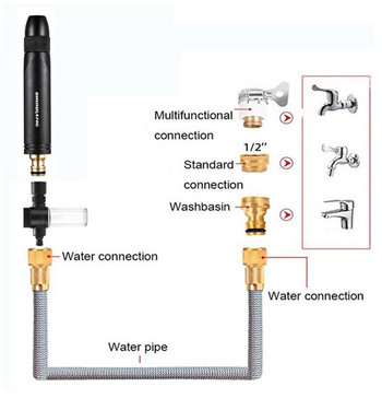 Преносим воден пистолет с високо налягане Градински маркуч Спринклер Метална пяна Инструмент за измиване на автомобили Машина за миене под високо налягане Градинска пръскачка