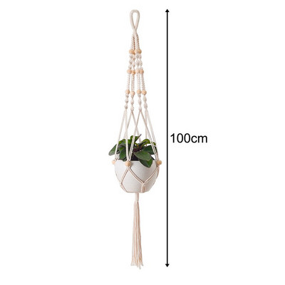 1 vnt. Rankomis austos augalų kabyklos gėlių dėklo krepšelis europietiško stiliaus smėlio spalvos medvilninės virvės sienų dekoravimui sodo reikmenys universalūs