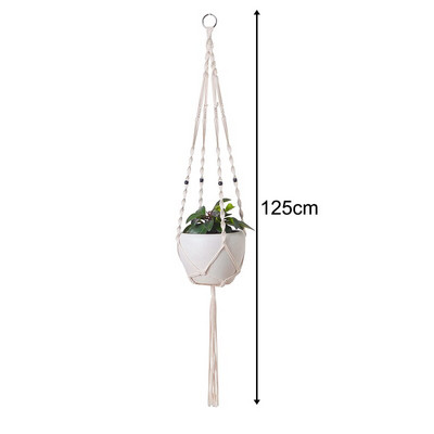 1 vnt. Rankomis austos augalų kabyklos gėlių dėklo krepšelis europietiško stiliaus smėlio spalvos medvilninės virvės sienų dekoravimui sodo reikmenys universalūs