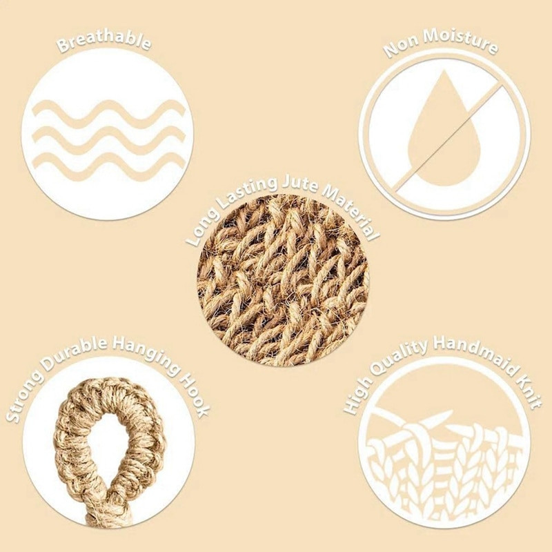 3 τμχ Boho Κρεμαστό καλάθι, Επιτοίχιο Καλάθι Φρούτων για Αποθήκευση Νωπών Προϊόντων, Φύτρα λαχανικών για πατάτες, Κρεμμύδι Σκόρδο