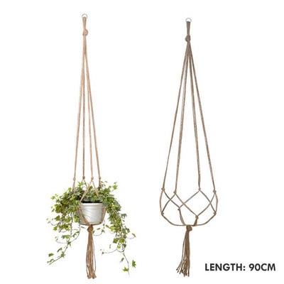 Coșuri cu cuier pentru plante lucrate manual în macrame Suport pentru ghivece pentru balcon Decorat pentru agățat Coarda de ridicare înnodată Accesorii pentru grădină de acasă