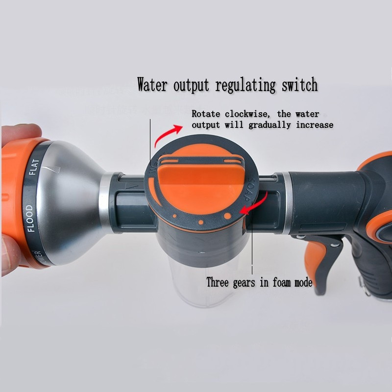 Pistol de apă cu spumă nouă, duză pentru furtun, unelte de curățare pentru spălătorie auto, grădină, udarea gazonului, irigare, aspersoare, pistol de pulverizare, accesorii de grădină