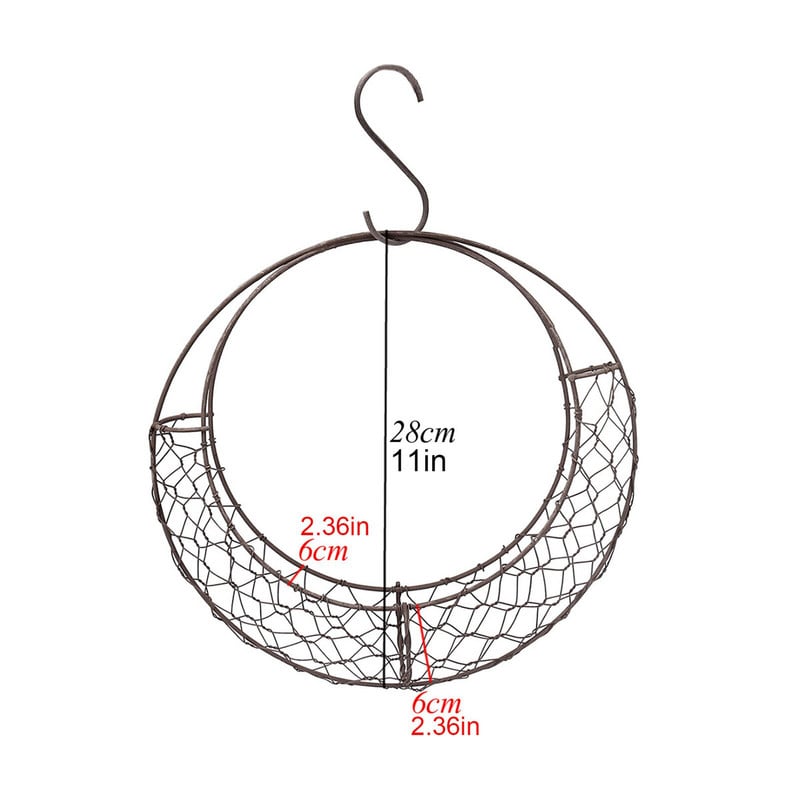 Retro kaltinės geležies apvalus kabantis krepšelis Kūrybinis mėnulis Laivo formos gėlių vazonas Pradžia Sukulentai Pakabinami gėlių vazonai Amatų dekoras