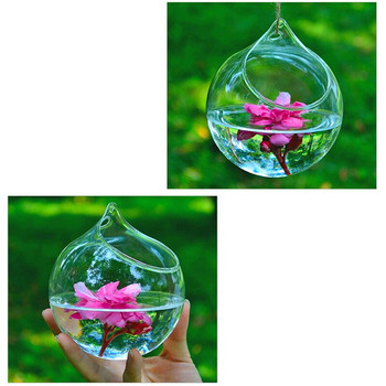 Creative Clear κρεμαστή μπάλα γυάλινη γλάστρα Γραφείο Διακόσμηση κήπου Βάζο φυτευτή λουλουδιών δοχείο Terrarium Landscape μπουκάλι