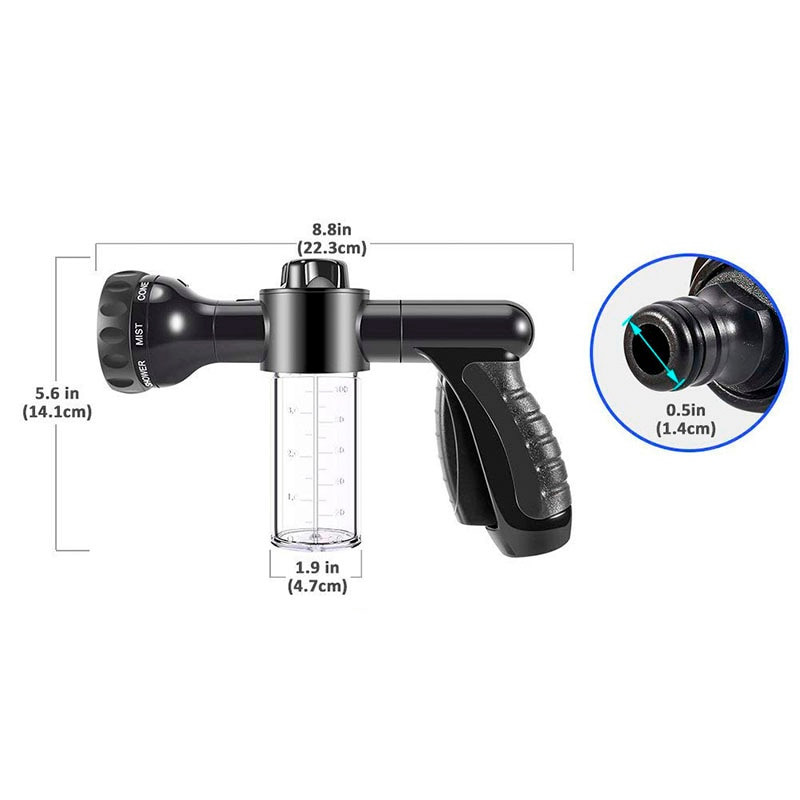 Pistol multiplu pentru grădină 8 în 1 Pistol de apă cu spumă automată Mașină de spălat Pistol de apă de curățare la presiune înaltă Spălat de mașini Pistol cu spumă de zăpadă